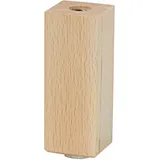 Wagner Möbelbein BUCHE eckig, - 40 x 40/Ø 30 x 100 mm, natur, QuickClick® Filzgleiter, Gewinde Ø Ø 12781001