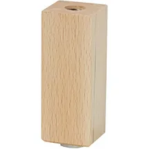 Wagner Möbelbein BUCHE eckig, - 40 x 40/Ø 30 x 100 mm, natur, QuickClick® Filzgleiter, Gewinde Ø Ø 12781001