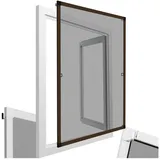 tectake Insektenschutz-Fensterrahmen Fliegengitter mit Aluminiumrahmen, für Fenster braun 100,00 cm x 120,00 cm