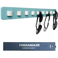 FINDAMAZE Brillenaufbewahrung mehrere Brillen, Sonnenbrillen Organizer Wandmontage, Brillenständer/Brillenhalter zum Aufhängen der Brille, Brillen-Display, Seeblau