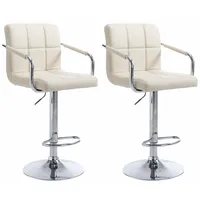 CLP 2er Set Barhocker Lucy V2 creme/chrom