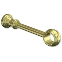Interdeco Gardinenstangen Träger und Wandhalter, aus Kunststoff, Messing-farbig, Halterung für Vorhangstangen 28 mm, Abstand 17 cm, kürzbar, zur Wand- und Deckenmontage, Typ 1128202