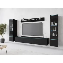P & B Wohnwand Vera 4-tlg. ca. 240x130 cm Schwarz