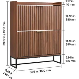 Vevor Schuhkipper 80 x 24 x 100 cm Braun / Braun