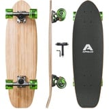 Apollo Mini-Longboard | Midi Cruiser als Komplett-Board, 70cm (30x8) | wendiges Kick Tail Mini Longboard aus Holz im Vintage Skateboard-Style | Longboard Erwachsene mit High Speed ABEC 9 Kugellagern