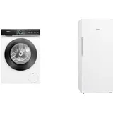 Siemens WG44B2040 Waschmaschine iQ700 & GS51NAWCV iQ500 Gefrierschrank, 161 x 70 cm, 289 L, noFrost nie wieder abtauen, bigBox Platz für großes Gefriergut, varioZone flexible Glas-und Schubladen