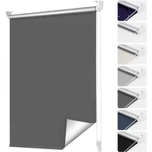 smartdemo Verdunklungsrollo Thermorollo Klemmfix 95 x 160 cm Dunkelblau