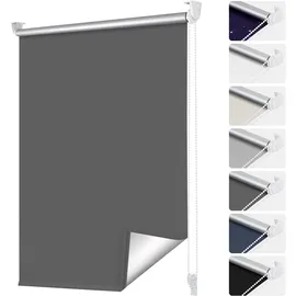 smartdemo Verdunklungsrollo Thermorollo Klemmfix 95 x 160 cm Dunkelblau