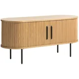 home24 Lowboard, Schwarz, Eiche, Eiche, furniert, 2 Fächer, 120x56x40 cm, Beimöbel erhältlich, stehend, Wohnzimmer, Wohnwände, Lowboards, Lowboards stehend