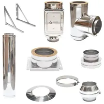 ASTEC Edelstahlschornstein Bausatz doppelwandig DN 113 mm Edelstahl weiß