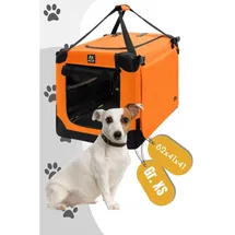Maelson Soft Kennel Neon-Orange, 62 cm - faltbare Hunde-Transportbox