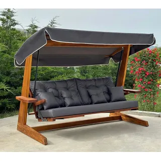 Westmann Irokoholz Hollywoodschaukel Luna 2600 Anthrazit 139x260x195 cm | Westmann