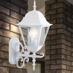 Laterne Außen Bereich Beleuchtung Haus Wand Lampe Antik Stil Garten Alu Leuchte weiß V-Tac 7520