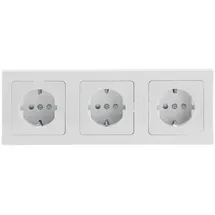 ChiliTec DELPHI Set 3 Steckdosen + 2-fach Rahmen 250V/ 16A, Steckanschluss, weiß