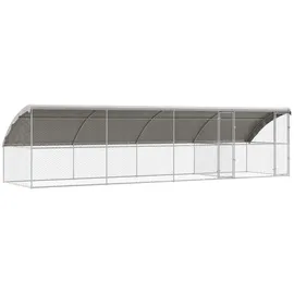 vidaXL Hundekäfig 8 x 2 x 2 m Stahl Silber