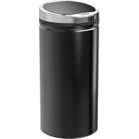 STILVORA Sensor Mülleimer Stahl Schwarz 42 L, 30,5x30,5x68 cm, Bewegungssensor