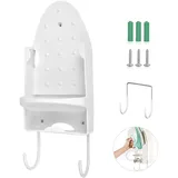 Oranlife Bügelbretthalter, Wandhalterung für elektrisches Bügeleisen, Bügelbrettständer, Aufbewahrung, Organizer, Bügelkorb über der Tür oder Wandhalterung in der Waschküche [weiß]