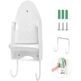 Oranlife Bügelbretthalter, Wandhalterung für elektrisches Bügeleisen, Bügelbrettständer, Aufbewahrung, Organizer, Bügelkorb über der Tür oder Wandhalterung in der Waschküche [weiß]