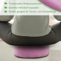 Amagohome Sitzkissen Bodenkissen rund H 14xø31 cm mit Buchweizenschalen Sportkissen : lila - orchidee