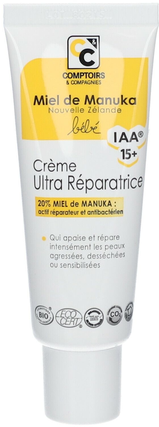 Comptoirs & Compagnies Crème Ultra-Réparatrice Bébé Certifiée Bio 20% Miel de Manuka Iaa15+