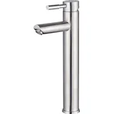 Einzel-Wasserhahn für kaltes Waschbecken, Einloch-Wasserhahn aus Edelstahl für Badezimmerwaschbecken, gebürstetes Nickel