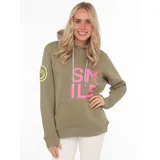 Zwilling Zwillingsherz Hoodie "Alissa" mit SMILE Print grün LXL (L/XL)