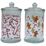 Dekohelden24 Keksdose Weihnachtsmotiv 15 x 8 cm 0,3 l 2-teiliges Set