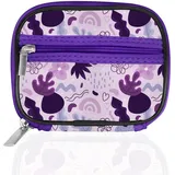 Serfeymi Tablettenbox Pillendose 7 Tage Klein Medikamentenbox Pillenbox mit Reißverschluss Stofftasche für Geldbörse,Tabletten Wochenbox zur Aufbewahrung von Medikamenten und Vitaminen – Violett 02