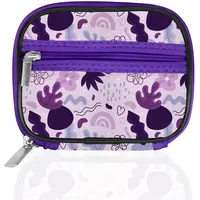 Serfeymi Tablettenbox Pillendose 7 Tage Klein Medikamentenbox Pillenbox mit Reißverschluss Stofftasche für Geldbörse,Tabletten Wochenbox zur Aufbewahrung von Medikamenten und Vitaminen – Violett 02