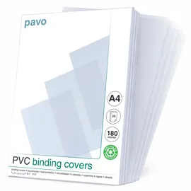 Pavo 8008797 Einbanddeckel, DIN A4, PVC, transparent, 0,18 mm