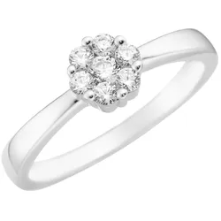Smart Jewel Ring Blüte, Zirkonia Steine, Silber 925 Ringe   Silber Damen 