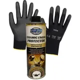 ILODA Schutzhandschuhe + 1x MPM 500ml Ceramic Engine Protector, Motorschutz, Motorölzusatz, stellt die Motorleistung Wieder her, Motoröladditiv