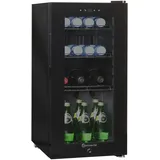 sommertal Kühlschrank GK50– Leiser Getränkekühlschrank mit LED, Touchscreen & Schloss kleiner Flaschenkühlschrank schwarz 50L