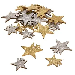 Streuteile "Sterne", 3,5 cm und 4,5 cm, 24 Stück