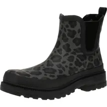 Verbenas Lua Mate Animal - Damen Chelsea Boots - Black-Leo-Black, Größe:37 EU - 37