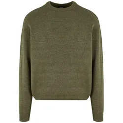Rundhalspullover URBAN CLASSICS "Urban Classics Herren Oversized Chunky Sweater", Herren, Gr. M, grün (olive), 73% Polyacryl, 27% Polyester, unifarben, casual, oversize, Rundhals, Langarm, Pullover