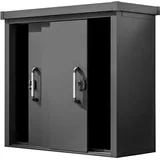 primeyard Geräteschrank Metall 180x78x161 cm Gartenschrank Schiebetür anthrazit inkl. Fußboden
