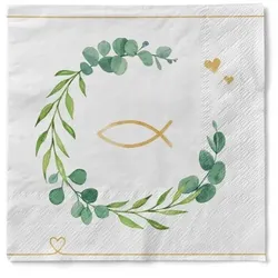 Sovie HOME Serviette Eukalyptus/Fisch aus Tissue 33 x 33 cm, 20 Stück