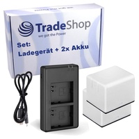 Trade-Shop 2-fach Akku Ladegerät für Netgear Arlo Pro/Pro 2 Li-Ion Akkus +2x Li-Ion Akku 2000mAh - ersetzt DU-A1 mit Micro-USB Kabel/Ladestation