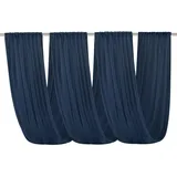 FANSU Vorhang Hochzeitsbogen Querbehang Freihanddeko Chiffon Tüll Stoff Deko Vorhang Hochzeit Querbehang für Torbogen Zeremonie Geburtstag Party Gardinen Tabelle Deko (150x600cm,Navy blau)