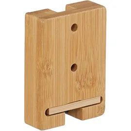 Relaxdays Garderobenhaken Set klappbar Bambus Natur