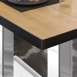 GGM Möbel Bistro Loungetisch 110 x 60 x 41 cm Eiche/Edelstahl