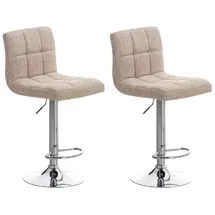 CLP 2er Set Barhocker Peru 2er Set drehbar höhenverstellbar Stoff Creme