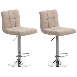 CLP 2er Set Barhocker Peru 2er Set drehbar höhenverstellbar Stoff Creme