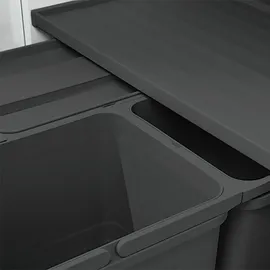 SOTech Ninka eins2vier Deckelplatte + Deckelführungsleiste für Korpusbreite 600 mm dunkelgrau, Seitenstärke 16 mm Abfalltrennsystem Abfall von SOTECH