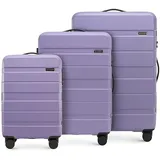 WITTCHEN COMODO Line Kofferset Reisekoffer Hartgepäck aus ABS TSA Schloss Reisekofferset Gepäckset Handgepäck Set Größe (S+M+L) Lila