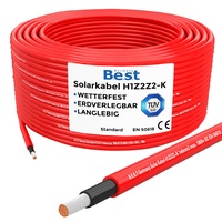 Germany B.e.s.t Solarkabel 6mm2 PV Kabel 6mm2 TÜV Zertifiziertes Solar Kabel aus Kupfer, Photovoltaik Kabel 50m Rot