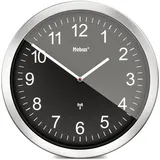 Mebus XXL Funkwanduhr, extra-groß, große Wanduhr, Funk-Uhrwerk, lautlos, kein Sekundenzeiger, schwarzes Zifferblatt, 45 cm Durchmesser, Modell: 14120