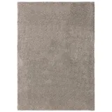 benuta Basic Hochflor Shaggyteppich Soho Hellgrau 133x190 cm - Langflor Teppich für Wohnzimmer