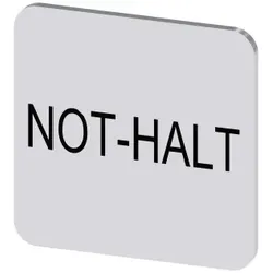 Siemens 3SU19000AF810AT0 Bezeichnungsschild 22x22mm, Schild silber, Beschriftung: Not-Halt - 10 Stück